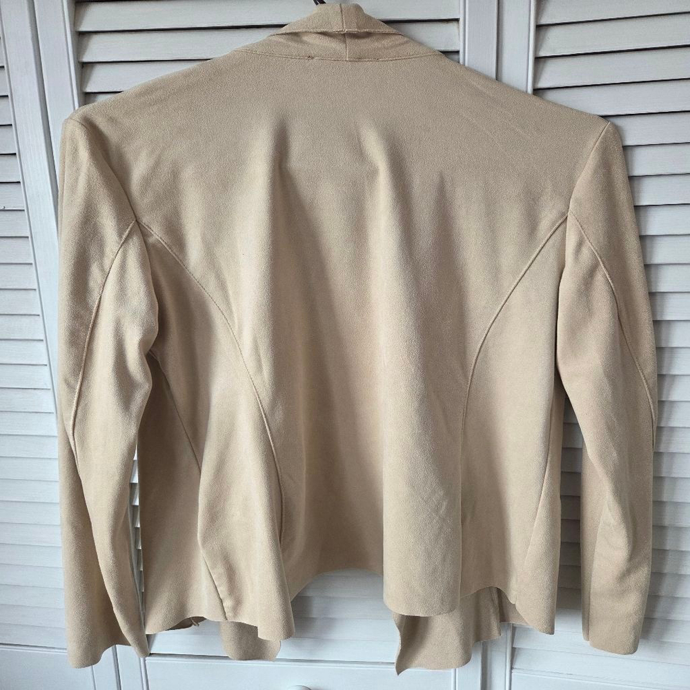 Women's PREMISE Tan Faux Leather Blazer S - Picture 8 of 11